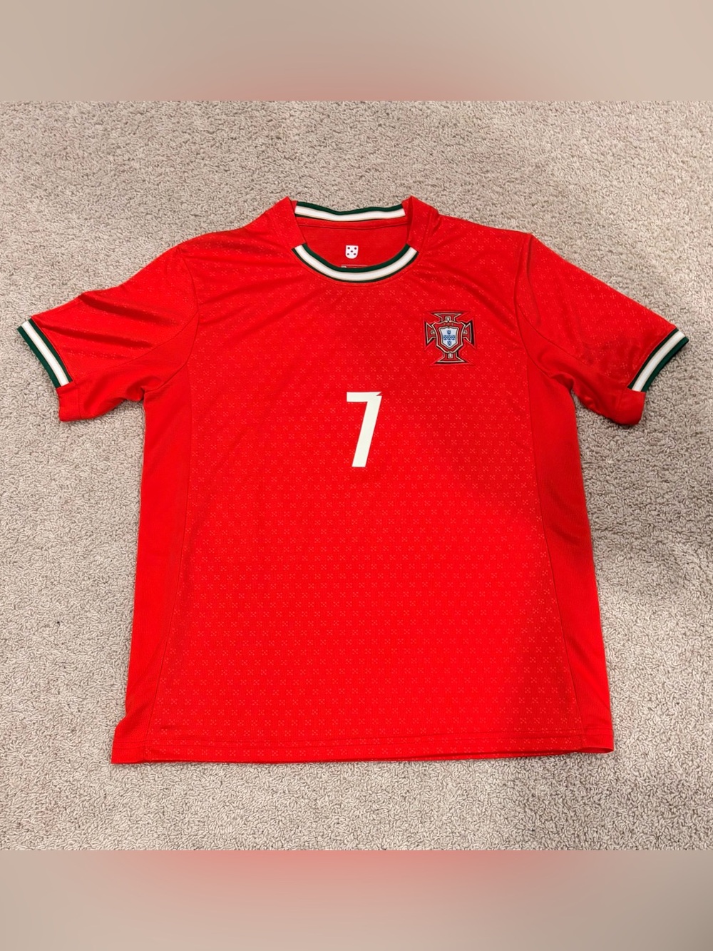 Portugal Red Men's Soccer Jersey - Number 7
